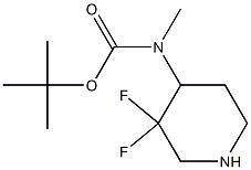 tert-butyl (3,3-difluoropiperidin-4-yl)(methyl)carbamate 结构式