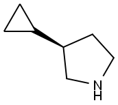 (3R)-3-cyclopropylpyrrolidine 结构式