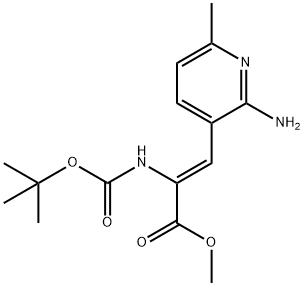 methyl (Z)-3-(2-amino-6-methylpyridin-3-yl)-2-((tert-butoxycarbonyl)amino)acrylate 结构式