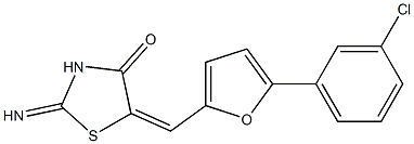 5-{[5-(3-chlorophenyl)-2-furyl]methylene}-2-imino-1,3-thiazolidin-4-one 结构式