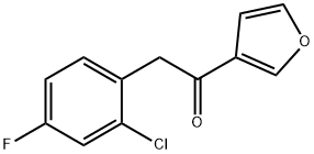 2-(2-氯-4-氟苯基)-1-(呋喃-3-基)乙烷-1-酮 结构式