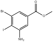 3-氨基-5-溴-4-碘苯甲酸甲酯 结构式