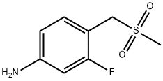 3-氟-4-(甲磺酰甲基)苯胺 结构式