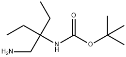 叔丁基N-[3-(氨基甲基)戊烷-3-基]氨基甲酸酯 结构式