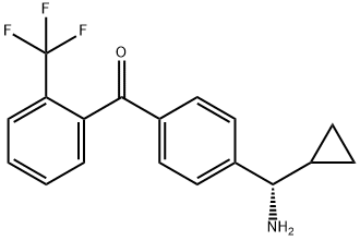 4-((1S)Aminocyclopropylmethyl)phenyl 2-(trifluoromethyl)phenyl ketone 结构式