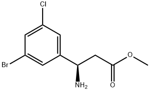 METHYL (3R)-3-AMINO-3-(3-BROMO-5-CHLOROPHENYL)PROPANOATE 结构式
