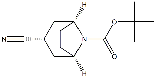 (1R,3R,5S)-3-氰基-8-氮杂双环[3.2.1]辛烷-8-羧酸叔丁酯 结构式