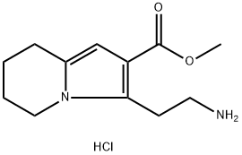 methyl 3-(2-aminoethyl)-5,6,7,8-tetrahydroindolizine-2-carboxylate HCL 结构式