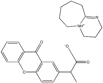 2-(9-氧代占吨-2-基)丙酸1,8-二氮杂二环[5.4.0]十一-7-烯盐 结构式