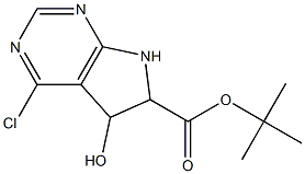 4-chloro-5-hydroxy-6,7-dihydro-5H-pyrrolo[2,3-d]pyrimidine-6-carboxylic acid tert-butyl ester 结构式
