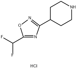 4-[5-(difluoromethyl)-1,2,4-oxadiazol-3-yl]piperidine hydrochloride 结构式