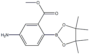 5-氨基-2-(4,4,5,5-四甲基-1,3,2-二氧杂硼杂环戊烷-2-基)苯甲酸甲酯 结构式