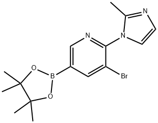 5-Bromo-6-(2-methylimidazol-1-yl)pyridine-3-boronic acid pinacol ester 结构式