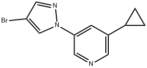 4-Bromo-1-(5-cyclopropyl-3-pyridyl)pyrazole 结构式