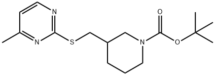 tert-butyl 3-(((4-methylpyrimidin-2-yl)thio)methyl)piperidine-1-carboxylate 结构式