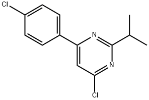 4-chloro-6-(4-chlorophenyl)-2-(iso-propyl)pyrimidine 结构式