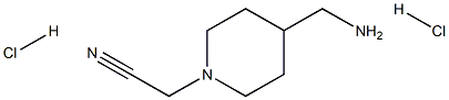 2-[4-(氨基甲基)哌啶-1-基]乙腈二盐酸盐 结构式