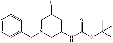 tert-butyl ((3R,5S)-1-benzyl-5-fluoropiperidin-3-yl)carbamate 结构式