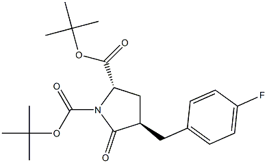 (2S,4R)-di-tert-butyl 4-(4-fluorobenzyl)-5-oxopyrrolidine-1,2-dicarboxylate 结构式