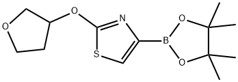 2-((tetrahydrofuran-3-yl)oxy)-4-(4,4,5,5-tetramethyl-1,3,2-dioxaborolan-2-yl)thiazole 结构式