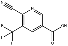 6-氰基-5-(三氟甲基)烟酸 结构式