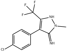 4-(4-氯苯基)-2-甲基-5-(三氟甲基)-2,3-二氢-1H-吡唑-3-亚胺 结构式