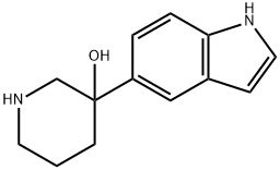 3-Piperidinol, 3-(1H-indol-5-yl)- 结构式