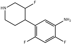 2,4-difluoro-5-(3-fluoropiperidin-4-yl)aniline 结构式
