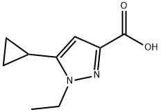 5-环丙基-1-乙基-1H-吡唑-3-羧酸 结构式