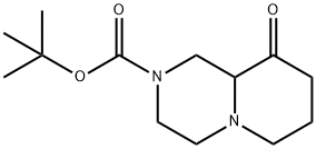 octahydro-9-oxo-2H-Pyrido[1,2-a]pyrazine-2-carboxylic acid 1,1-dimethylethyl ester 结构式
