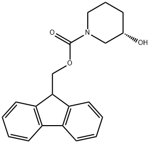 S-1-FMOC-3-羟基哌啶 结构式