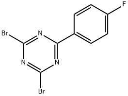 2,4-Dibromo-6-(4-fluorophenyl)-1,3,5-triazine 结构式