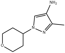 3-甲基-1-(四氢-2H-吡喃-4-基)-1H-吡唑-4-胺 结构式