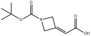 2-(1-(tert-Butoxycarbonyl)azetidin-3-ylidene)acetic acid 结构式