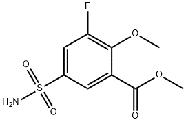 3-氟-2-甲氧基-5-氨磺酰基苯甲酸甲酯 结构式
