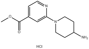 methyl 2-(4-aminopiperidin-1-yl)pyridine-4-carboxylate hydrochloride 结构式