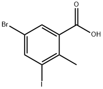5-溴-3-碘-2-甲基苯甲酸 结构式
