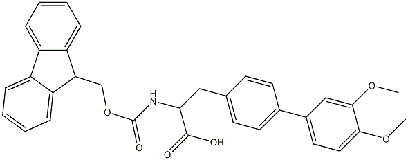 Fmoc-4-(3,4-dimethoxyphenyl)-DL-phenylalanine 结构式