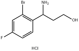3-AMINO-3-(2-BROMO-4-FLUOROPHENYL)PROPAN-1-OL HYDROCHLORIDE 结构式