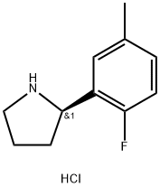 (2R)-2-(2-FLUORO-5-METHYL-PHENYL)PYRROLIDINE HYDROCHLORIDE 结构式