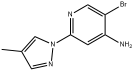 5-BROMO-2-(4-METHYL-1H-PYRAZOL-1-YL)PYRIDIN-4-AMINE 结构式