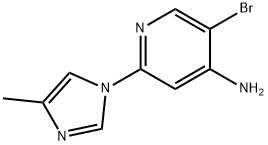 5-BROMO-2-(4-METHYL-1H-IMIDAZOL-1-YL)PYRIDIN-4-AMINE 结构式