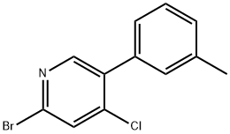 2-Bromo-4-chloro-5-(3-tolyl)pyridine 结构式