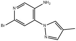 2-Bromo-5-amino-4-(4-methyl-1H-pyrazol-1-yl)pyridine 结构式