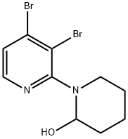 3,4-Dibromo-2-(2-hydroxypiperidin-1-yl)pyridine 结构式