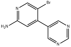 2-Amino-5-bromo-4-(5-pyrimidyl)pyridine 结构式