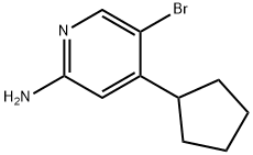 2-Amino-5-bromo-4-(cyclopentyl)pyridine 结构式