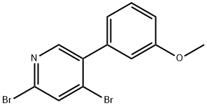 2,4-Dibromo-5-(3-methoxyphenyl)pyridine 结构式