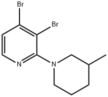 3,4-Dibromo-2-(3-methylpiperidin-1-yl)pyridine 结构式