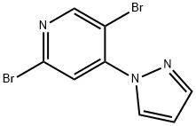 2,5-Dibromo-4-(1H-pyrazol-1-yl)pyridine 结构式